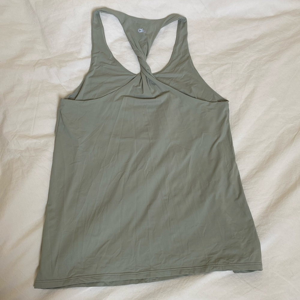 ALO YOGA Don’t Get It Twisted Tank Color Limestone Size XS